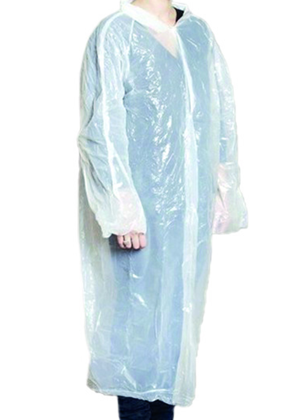 Bezoekersjas plastic knopen wit - 20x12