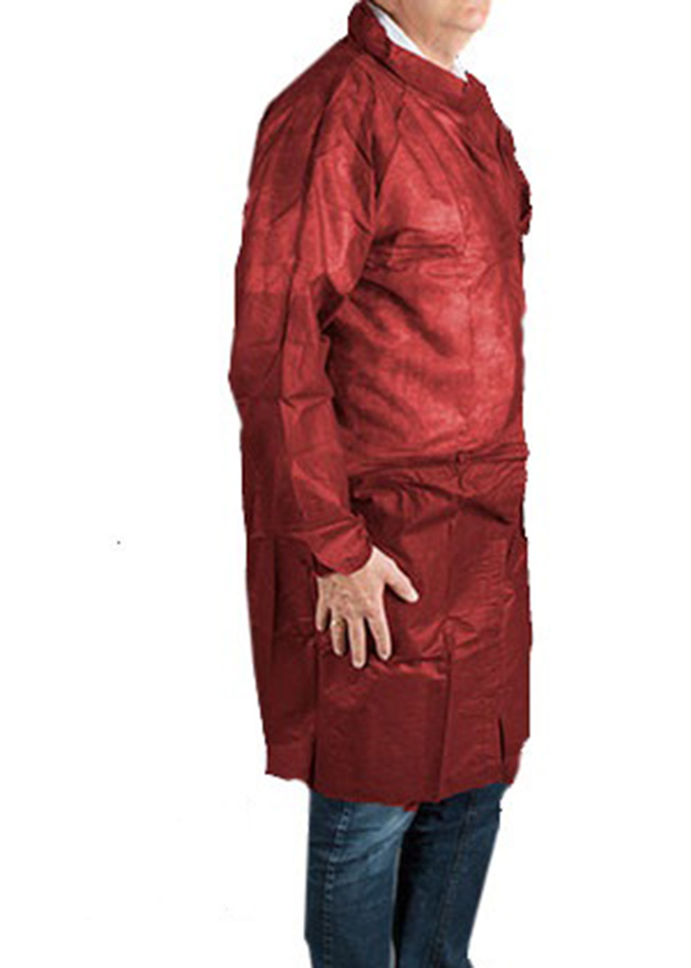 Bezoekersjas velcro rood - 50x1st