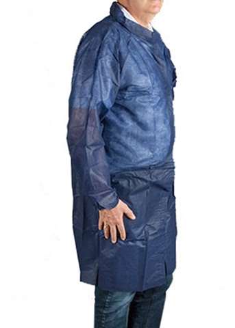 Bezoekersjas velcro 40gr blauw 50x1st