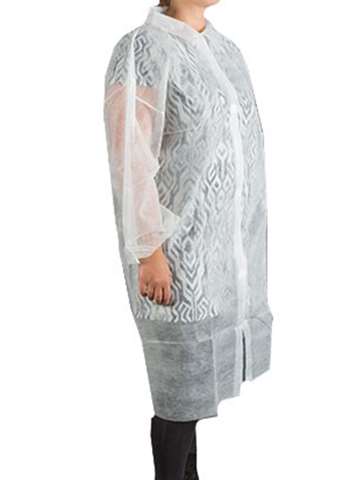 Veste visiteur velcro 40gr blanc 50x1