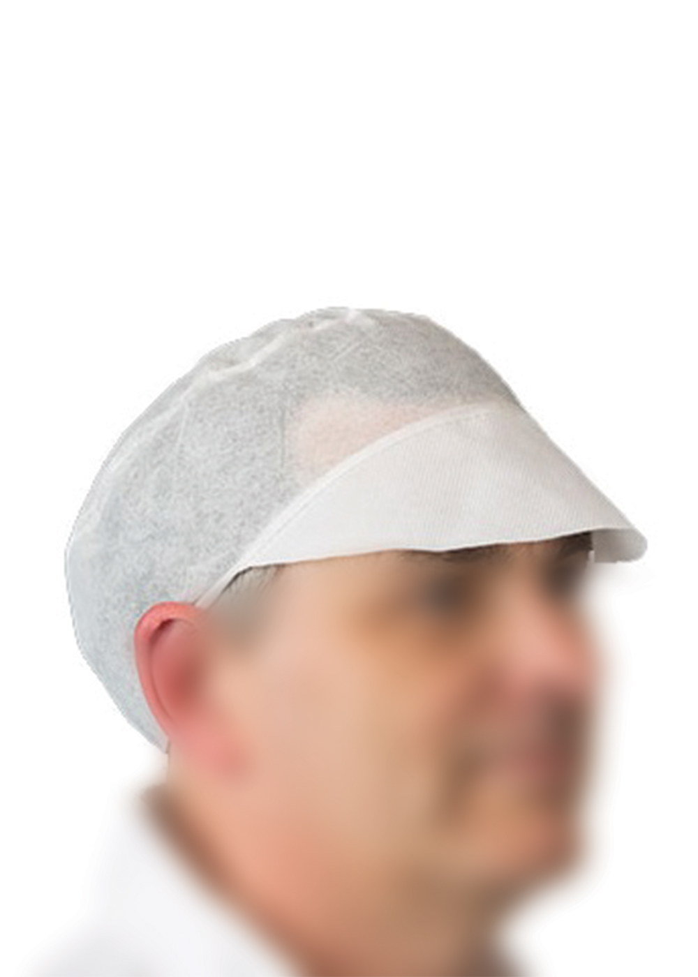 Haarnet met pet en klep - wit - 10x100st