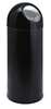 Zwarte afvalbak met inox pushklep 55L